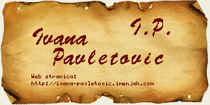 Ivana Pavletović vizit kartica